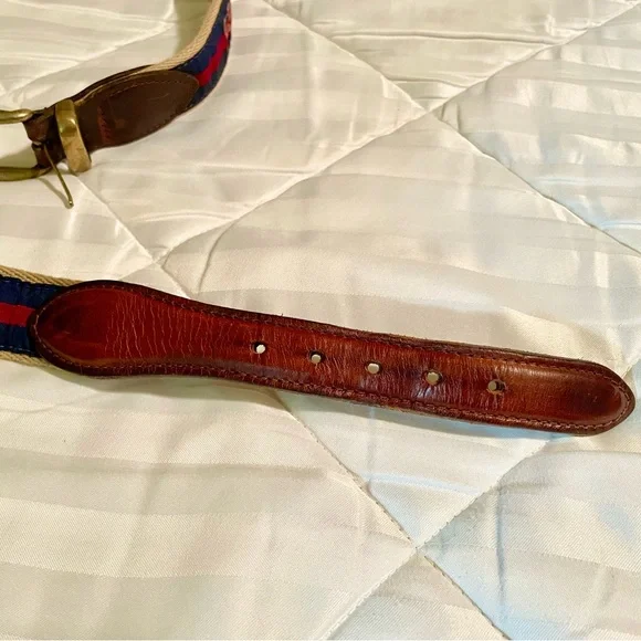 Men’s Canvas & Leather Belt (Size 34/85): The Greenbrier, America’s Resort - Picture 4 of 12
